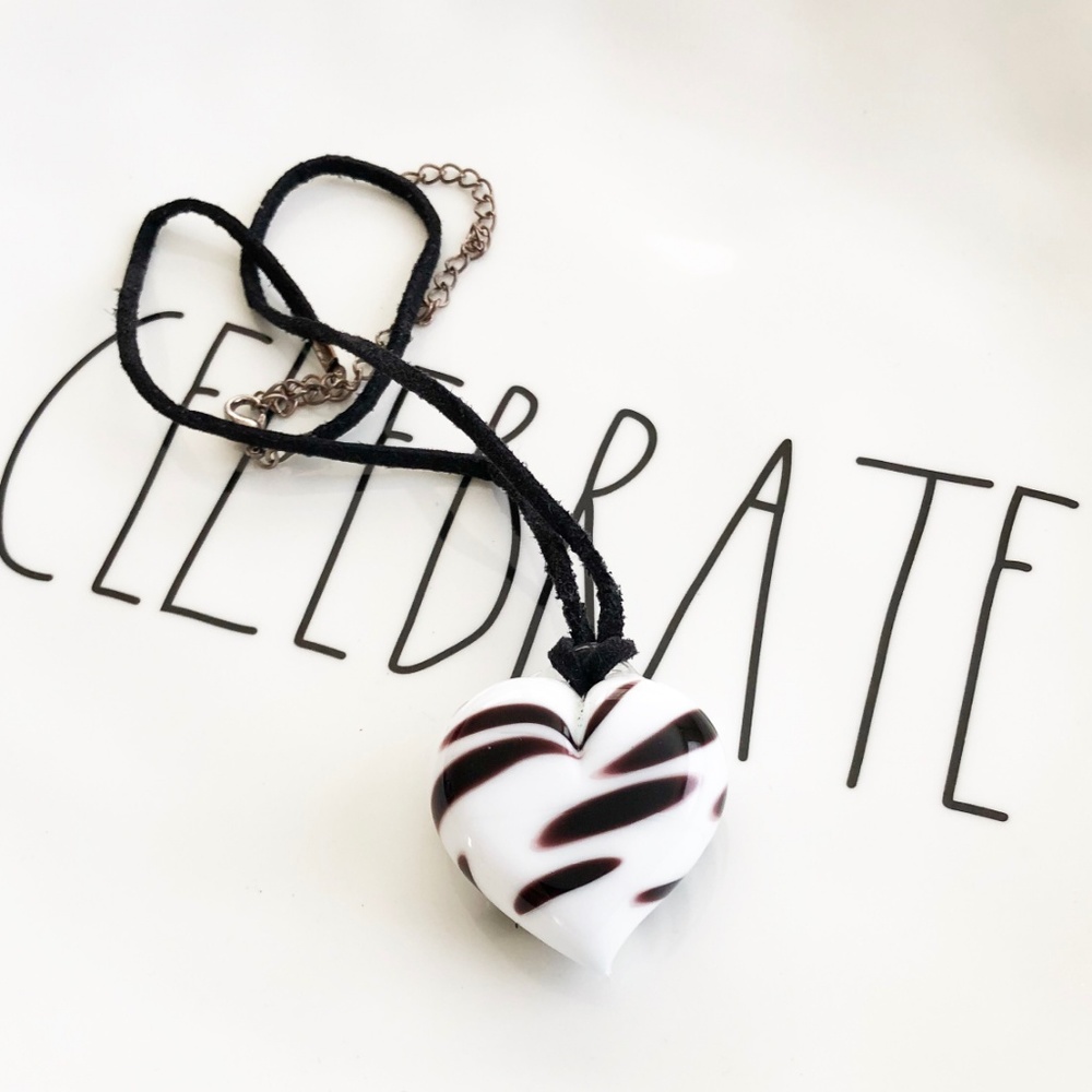 Ceramic 1.5" Heart Shape Pendant Necklace